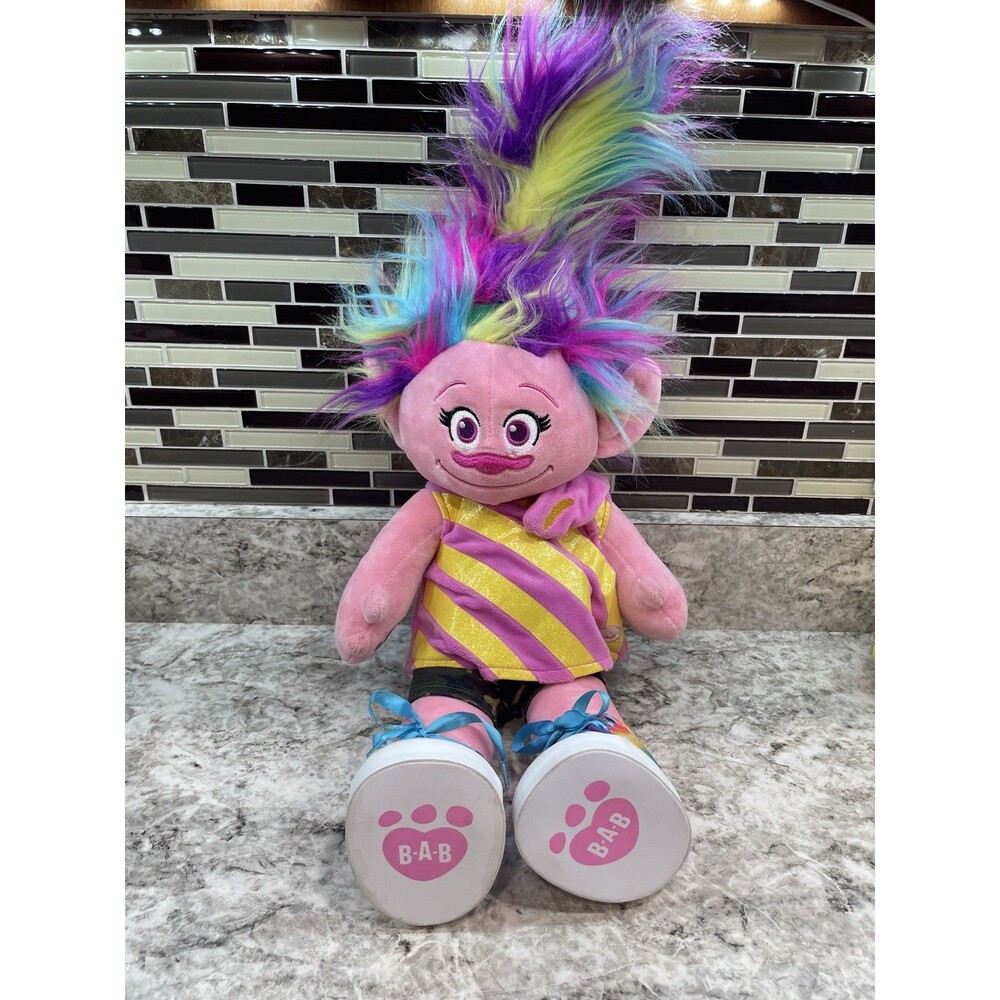 Trolls World Build A Bear Dreamworks Poppy Plush Rainbow Hair BABW With clothes